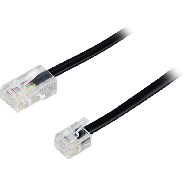 Deltaco Telephone Cable, RJ45(8P4C) - RJ11(6P4C), 5m, Black